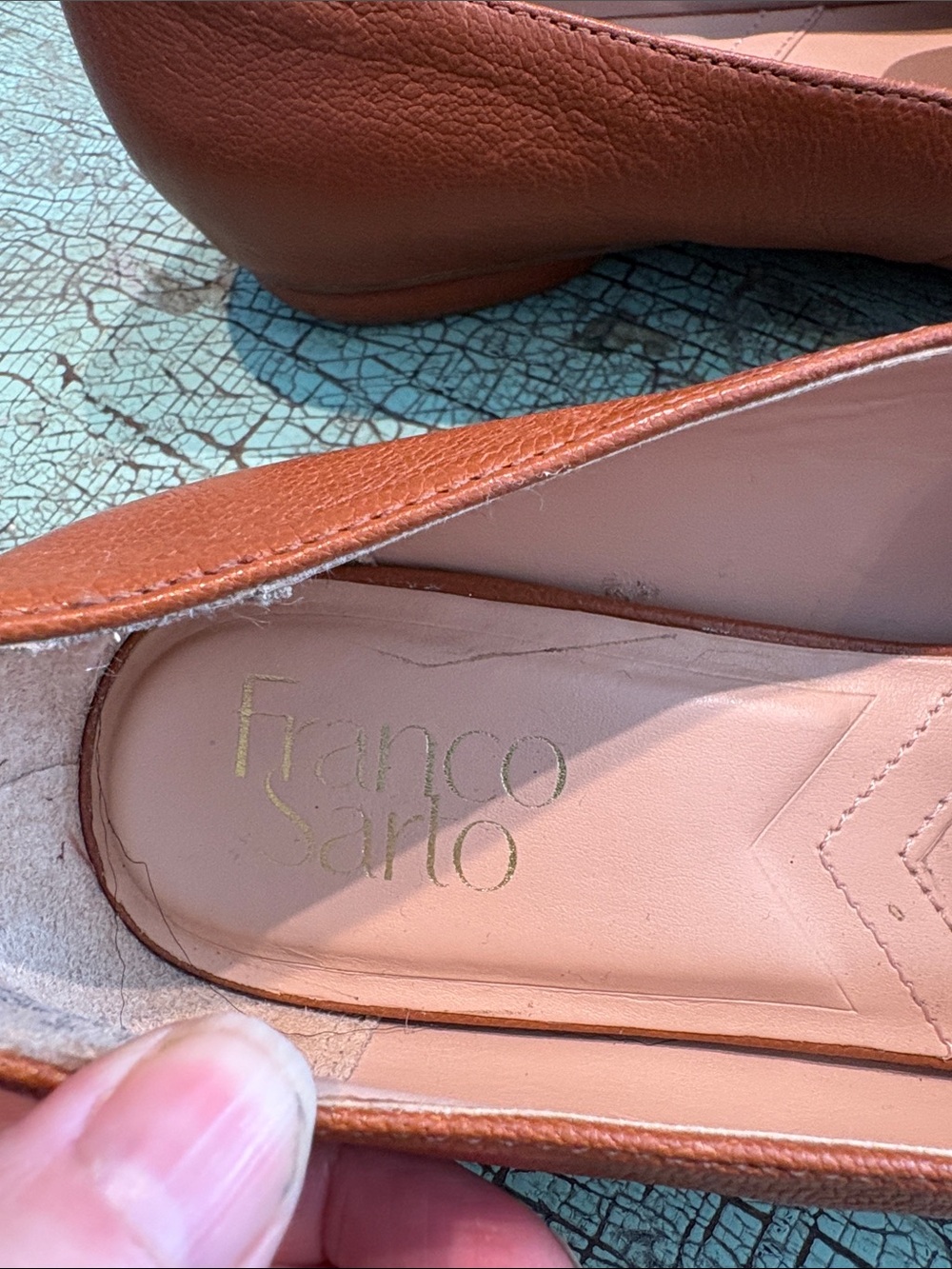 Franco Sarto Cognac Leather Pointed Toe Loafers Women’s 8 - Picture 4 of 6